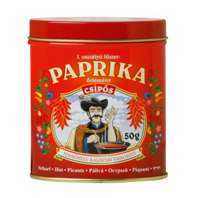   Fűszerpaprika őrlemény fém díszdobozban 50g erős (ovál)