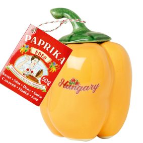   Fűszerpaprika őrlemény mázas kerámia paprikában "Duna" édes 50g (sárga)