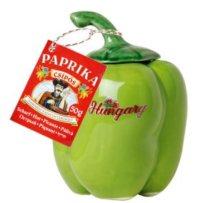   Fűszerpaprika őrlemény mázas kerámia paprikában "Duna" erős 50g (zöld)